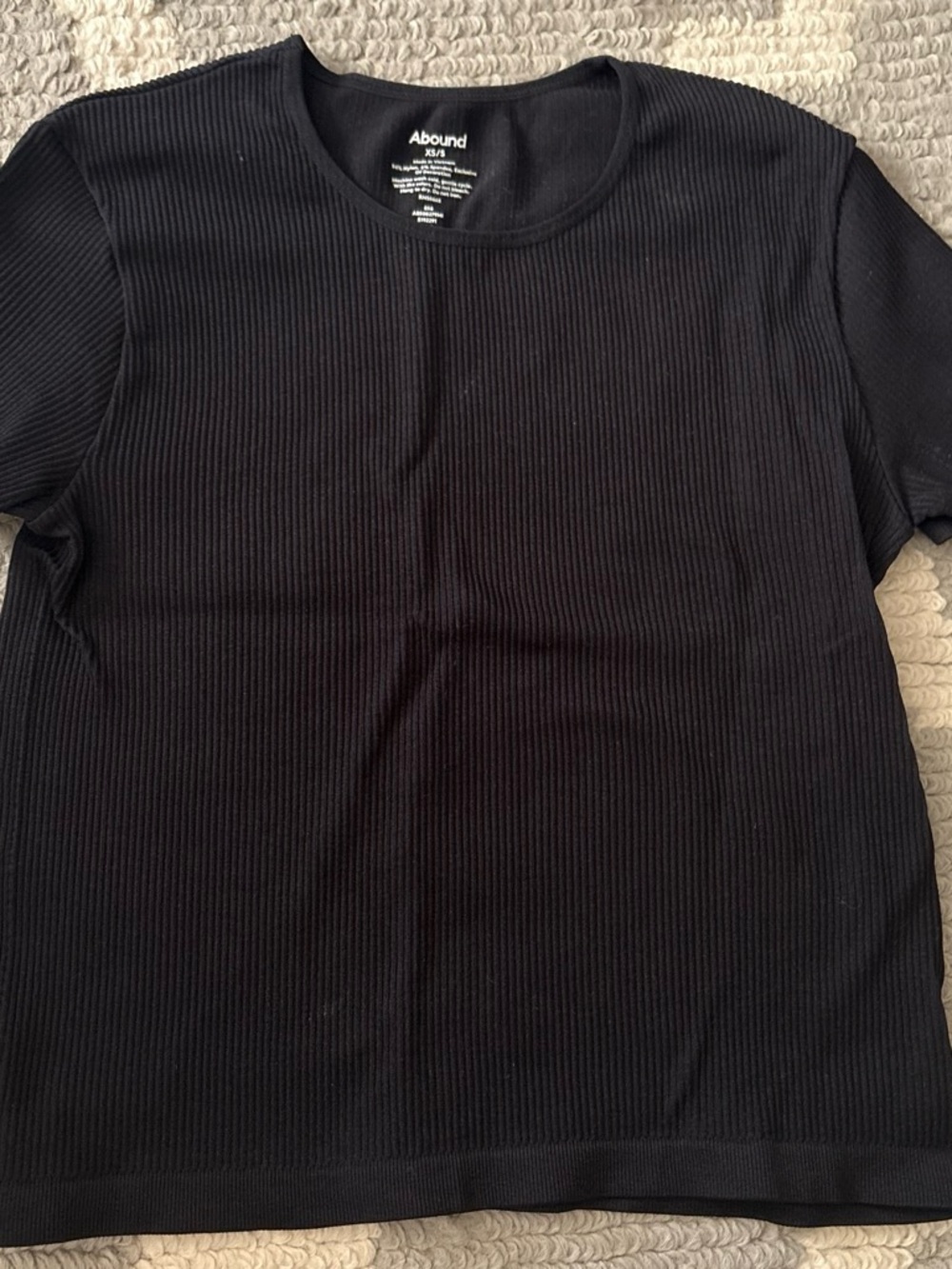 Abound Men's Black Ribbed Short Sleeve Tee